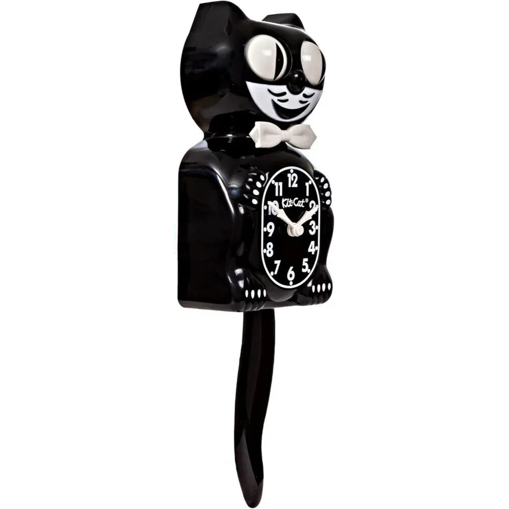 Kit Cat Klock Gentlemen The Original Retro Plastic Classic Black Clock